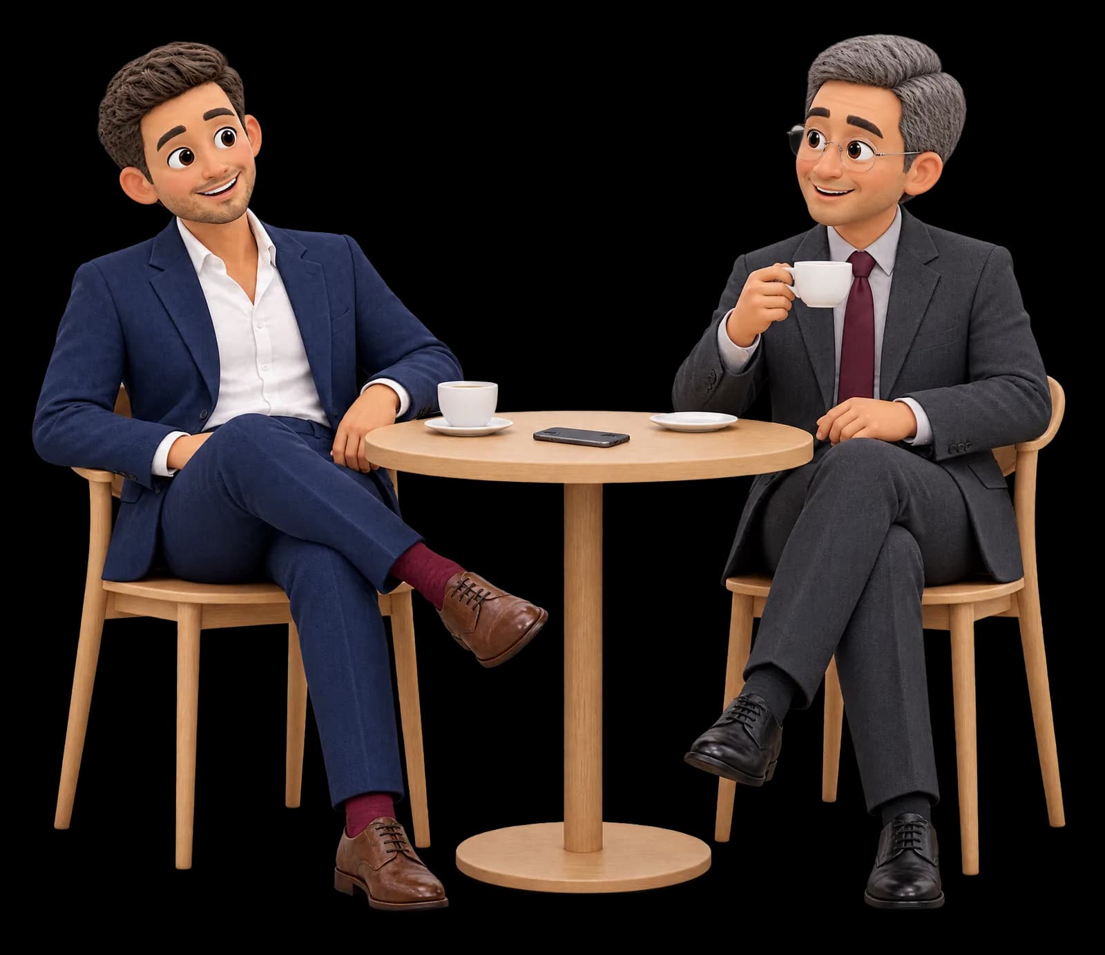 The Senior BD and a client executive talking over two coffees